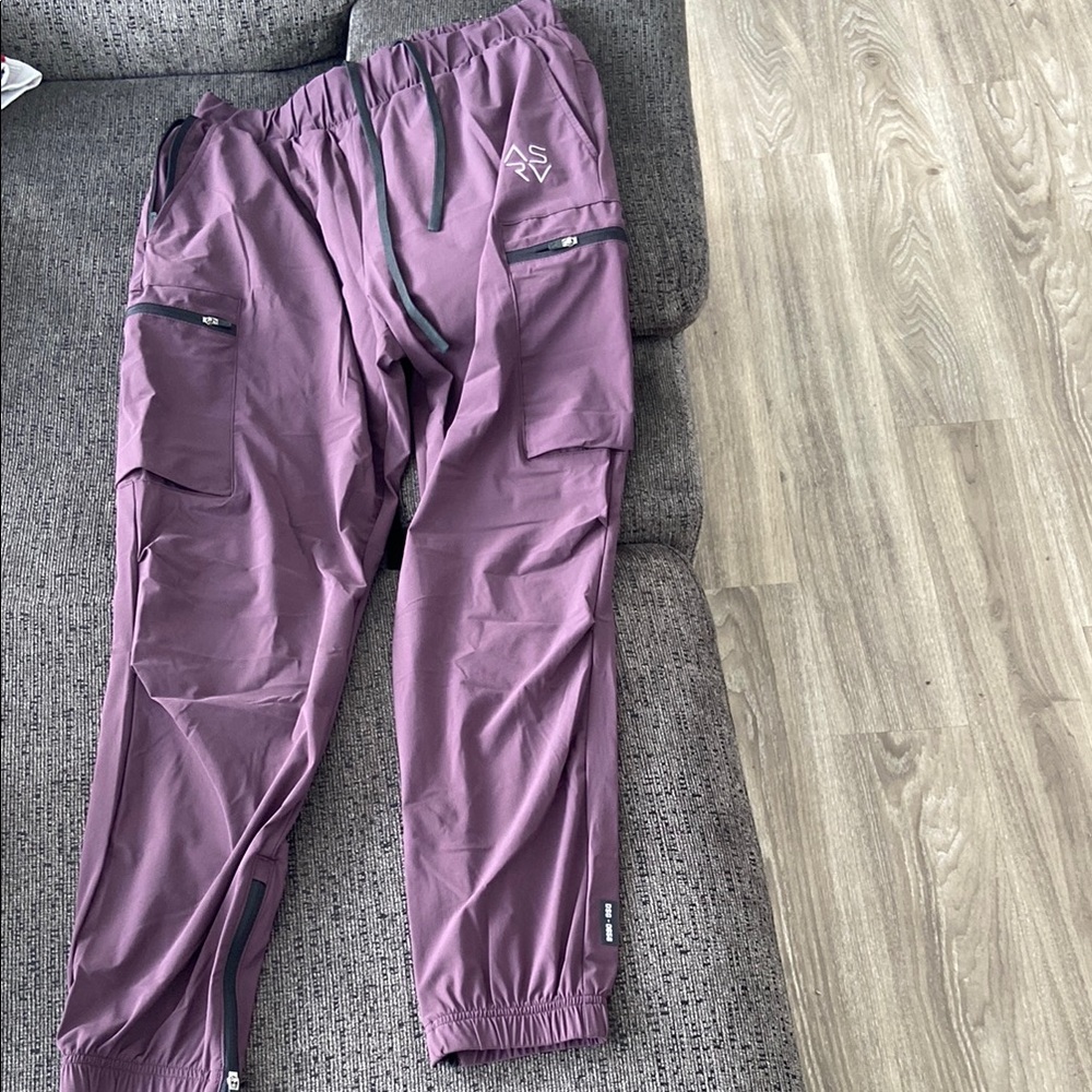 ASRV Purple Jogger Sweatpants Elastic Cuffs